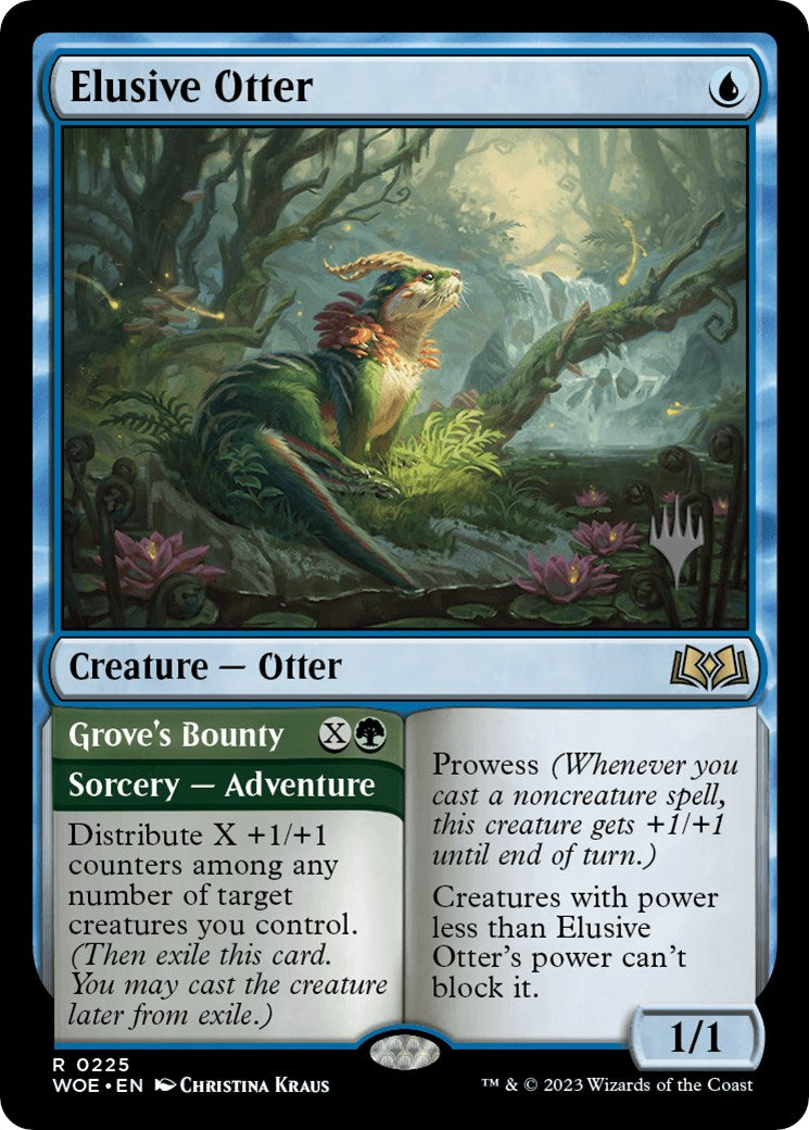 Elusive Otter // Grove's Bounty (Promo Pack) [Wilds of Eldraine Promos] | Empire Gaming NC