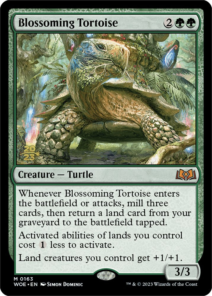 Blossoming Tortoise [Wilds of Eldraine Prerelease Promos] | Empire Gaming NC