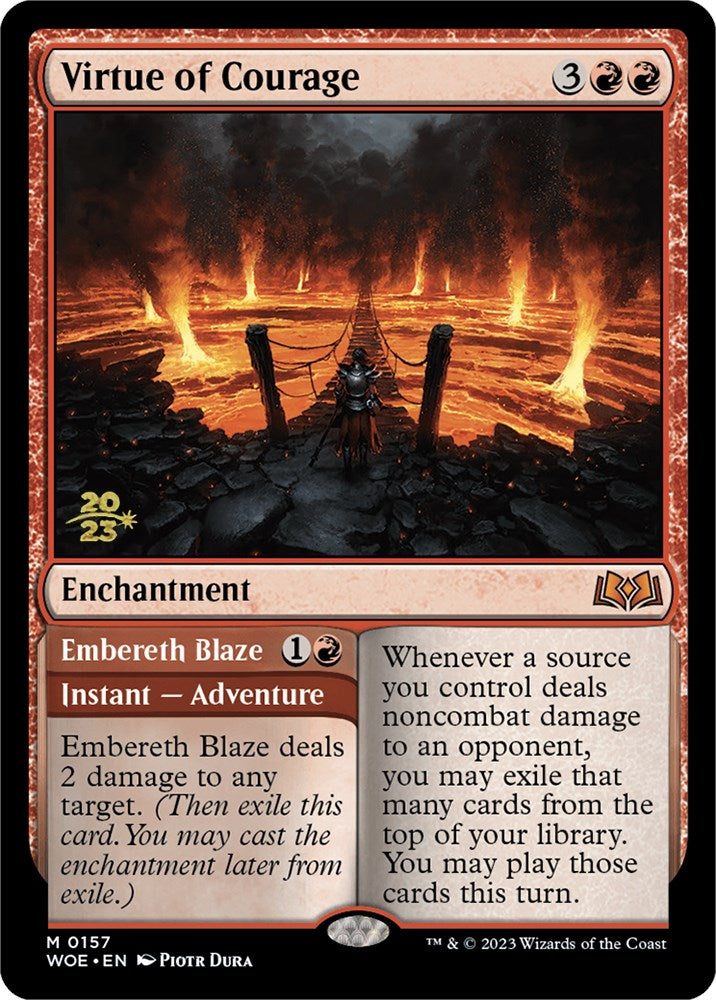 Virtue of Courage // Embereth Blaze [Wilds of Eldraine Prerelease Promos] | Empire Gaming NC