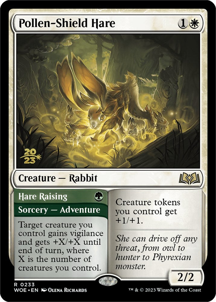 Pollen-Shield Hare // Hare Raising (Promo Pack) [Wilds of Eldraine Promos] | Empire Gaming NC