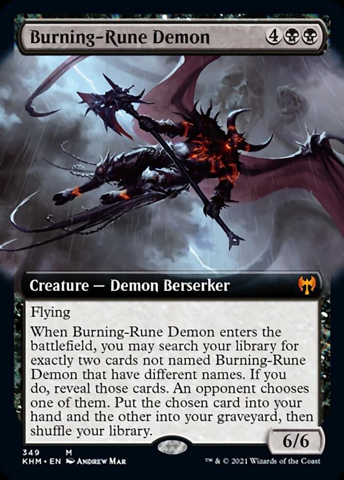 Burning-Rune Demon (Extended Art) [Kaldheim] | Empire Gaming NC