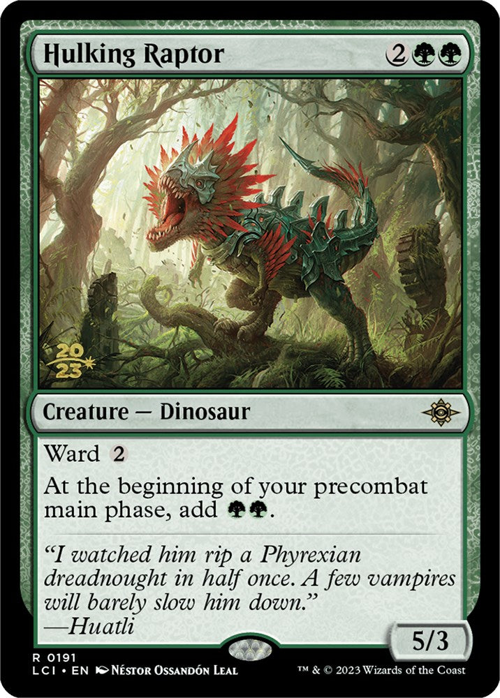 Hulking Raptor [The Lost Caverns of Ixalan Prerelease Cards] | Empire Gaming NC