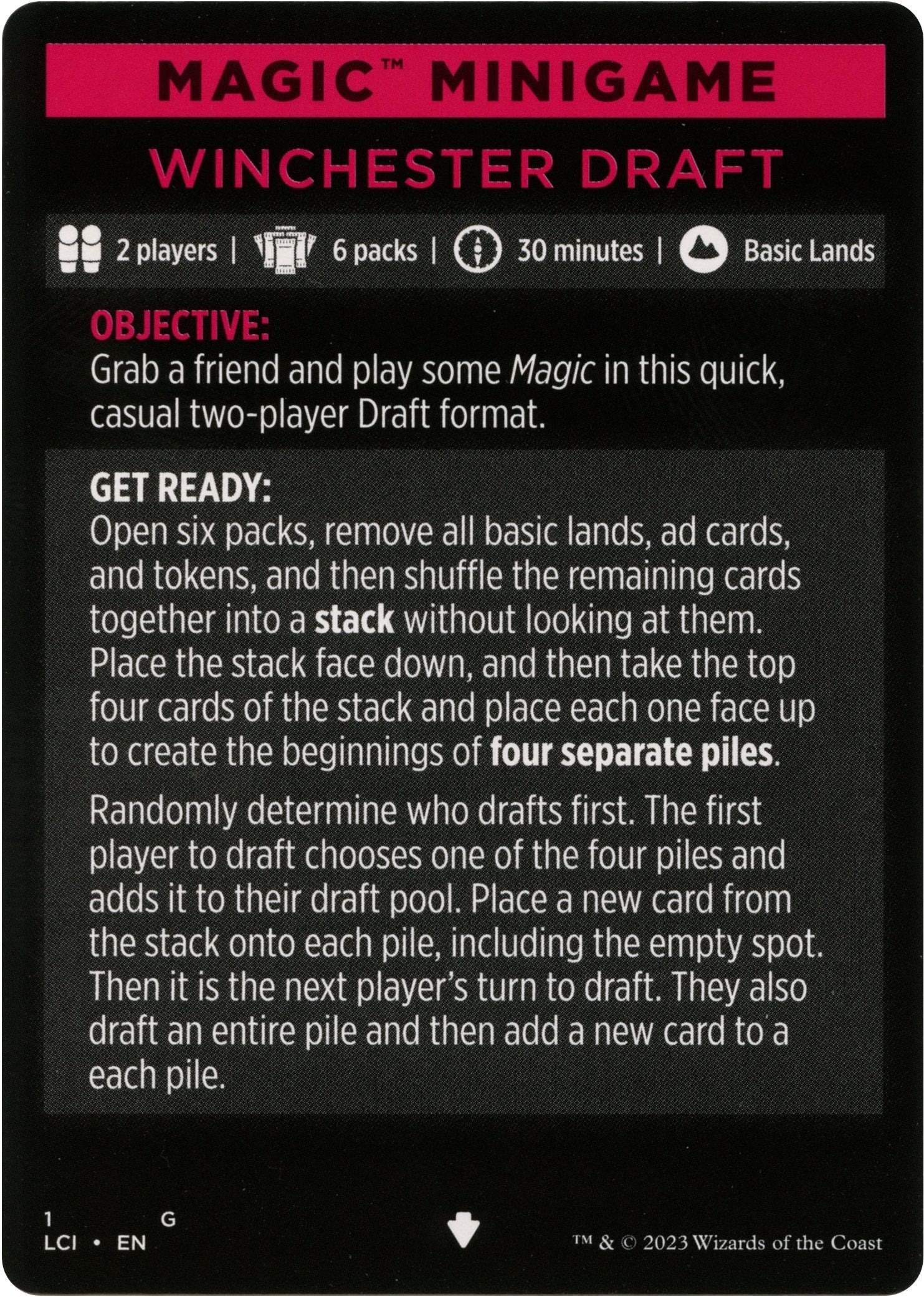 Winchester Draft (Magic Minigame) [The Lost Caverns of Ixalan Minigame] | Empire Gaming NC