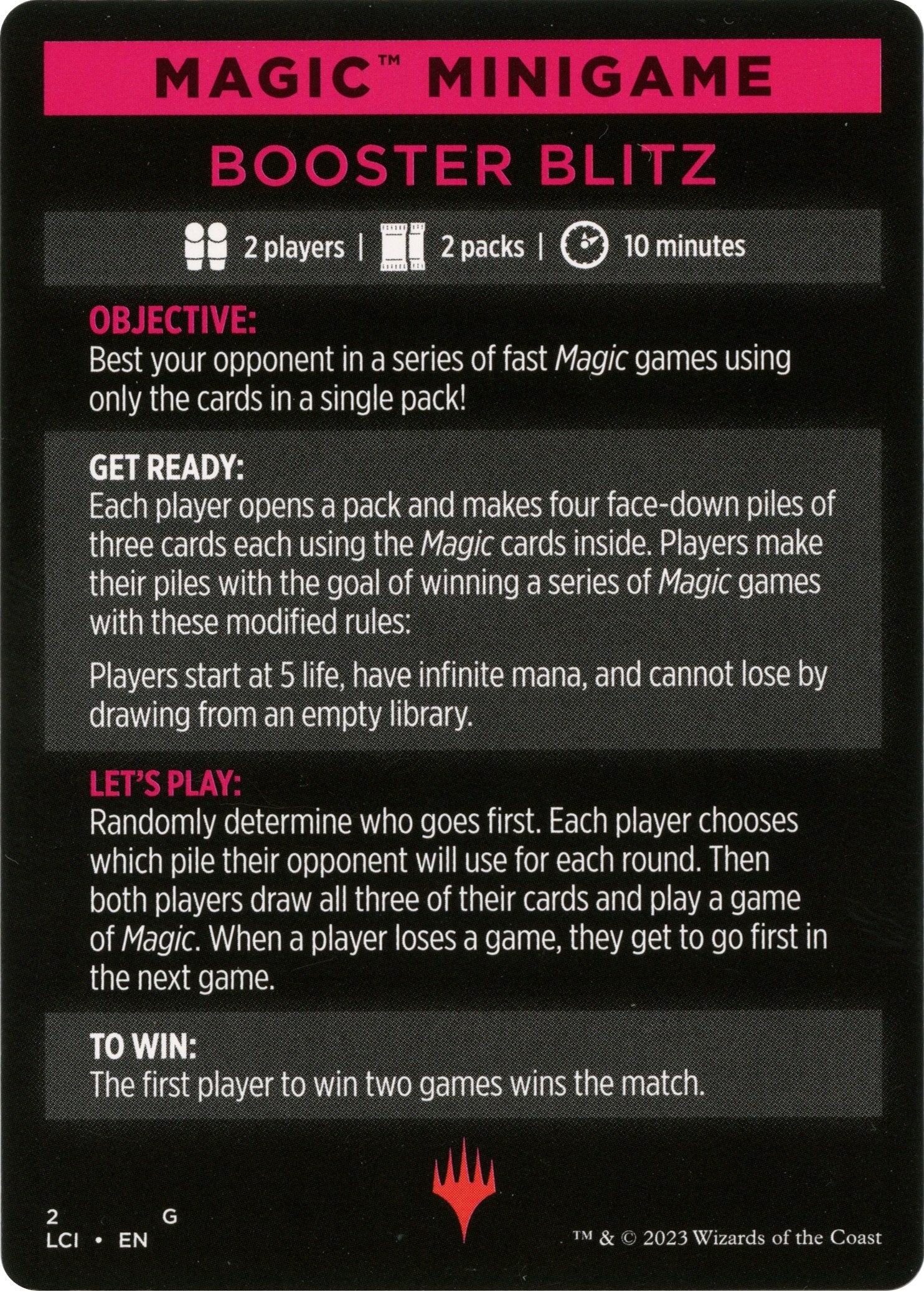 Booster Blitz (Magic Minigame) [The Lost Caverns of Ixalan Minigame] | Empire Gaming NC