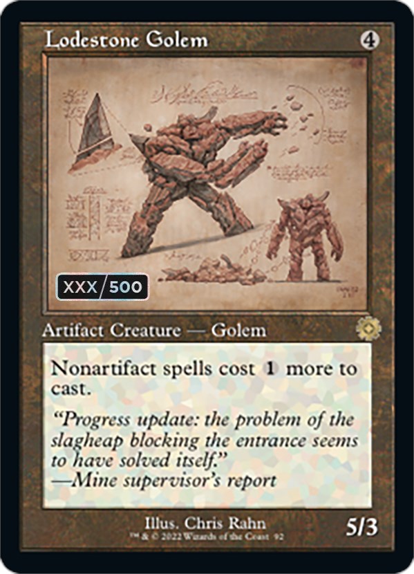 Lodestone Golem (Retro Schematic) (Serial Numbered) [The Brothers' War Retro Artifacts] | Empire Gaming NC