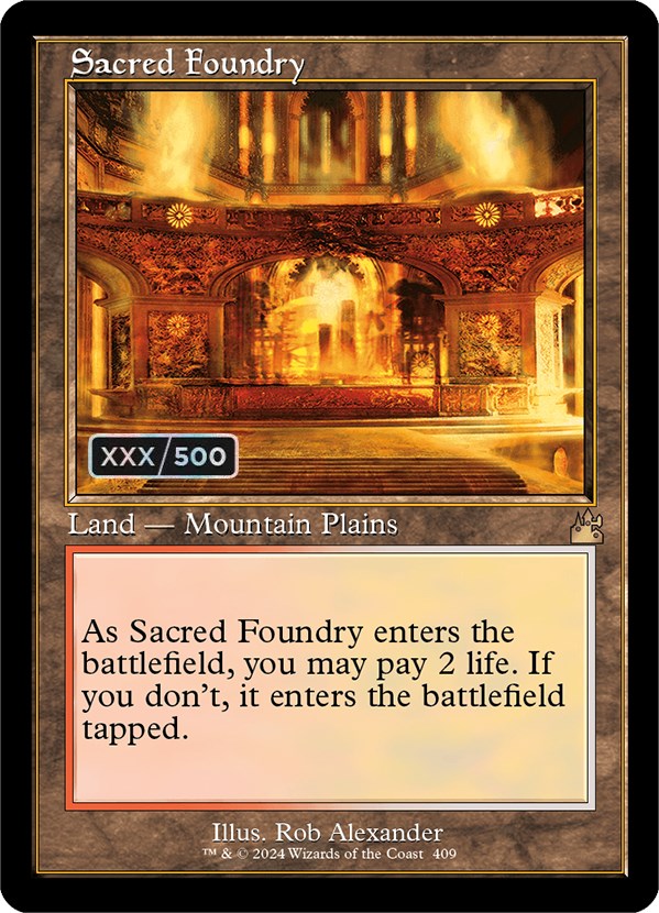 Sacred Foundry (Retro) (Serialized) [Ravnica Remastered] | Empire Gaming NC