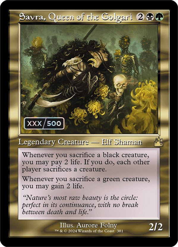 Savra, Queen of the Golgari (Retro) (Serialized) [Ravnica Remastered] | Empire Gaming NC