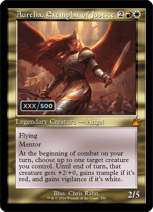 Aurelia, Exemplar of Justice (Retro) (Serialized) [Ravnica Remastered] | Empire Gaming NC