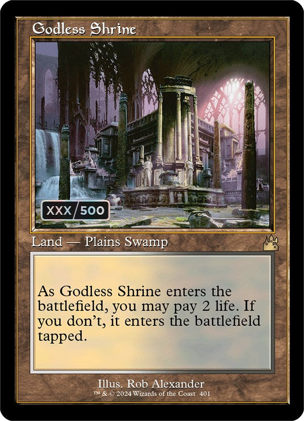 Godless Shrine (Retro) (Serialized) [Ravnica Remastered] | Empire Gaming NC