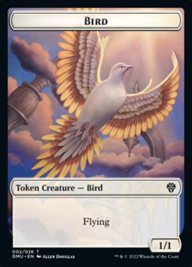 Bird (002) // Monk Double-sided Token [Dominaria United Tokens] | Empire Gaming NC