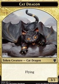 Cat Dragon (009) // Dragon (006) Double-sided Token [Commander 2017 Tokens] | Empire Gaming NC