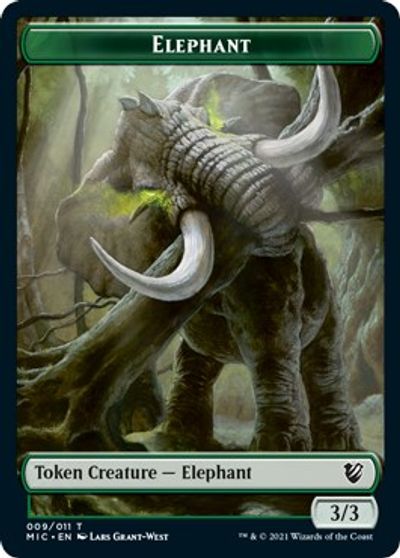 Elephant // Spirit Double-sided Token [Innistrad: Midnight Hunt Commander] | Empire Gaming NC