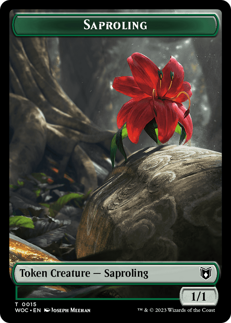 Faerie // Saproling Double-Sided Token [Wilds of Eldraine Commander Tokens] | Empire Gaming NC