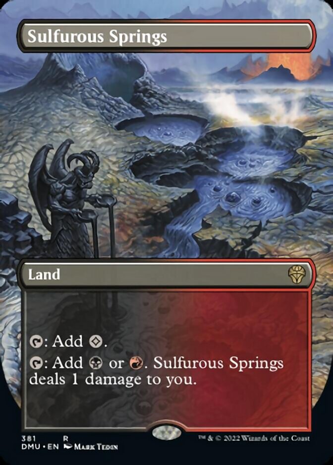 Sulfurous Springs (Borderless Alternate Art) [Dominaria United] | Empire Gaming NC