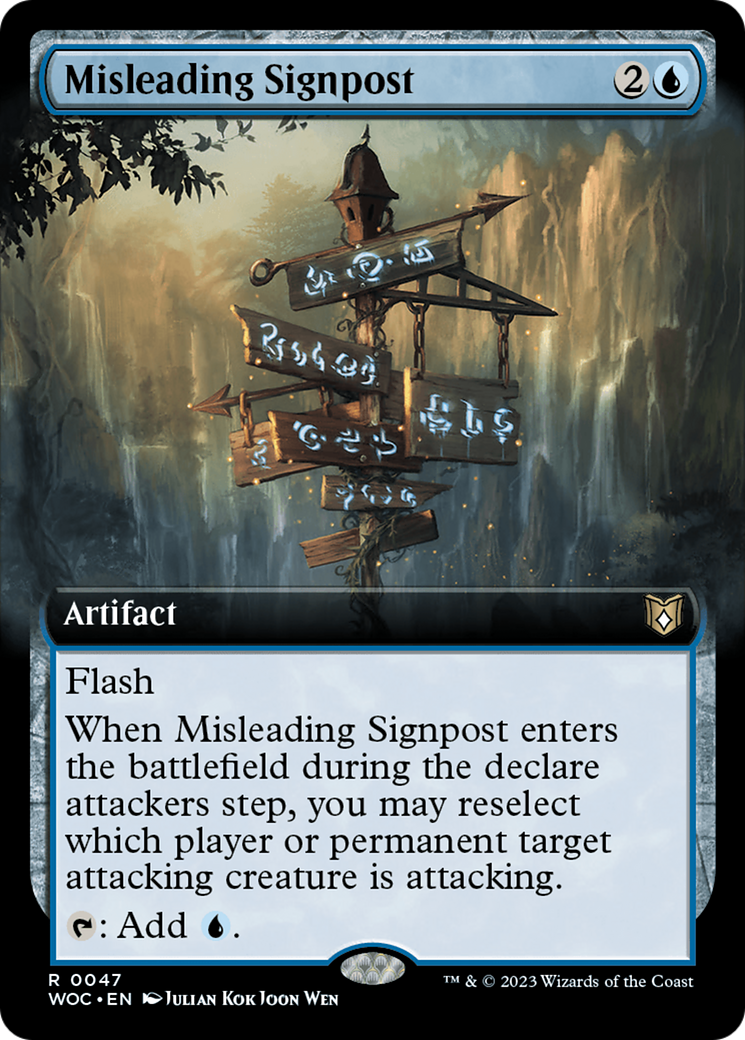 Misleading Signpost (Extended Art) [Wilds of Eldraine Commander] | Empire Gaming NC