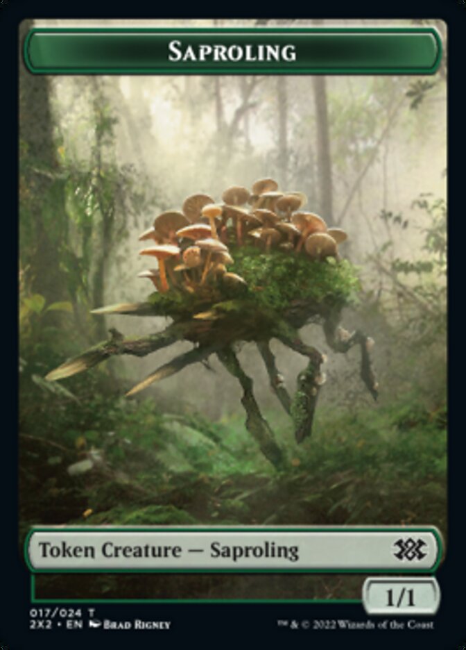 Saproling // Monk Double-sided Token [Double Masters 2022 Tokens] | Empire Gaming NC