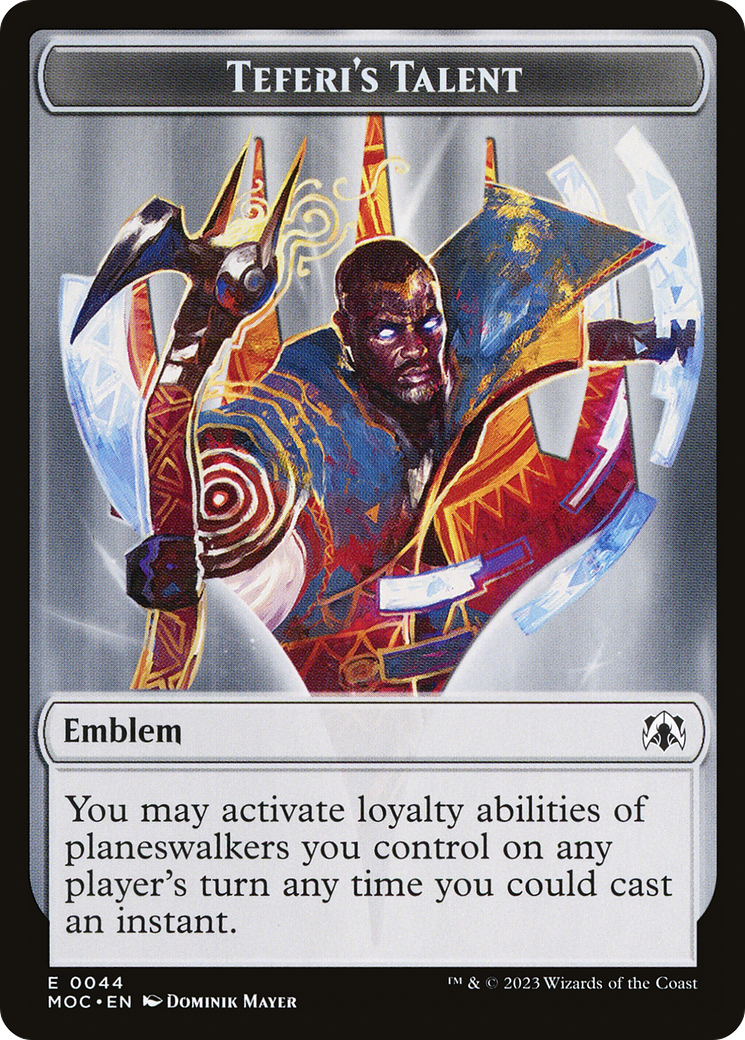 First Mate Ragavan // Teferi's Talent Emblem Double-Sided Token [March of the Machine Commander Tokens] | Empire Gaming NC