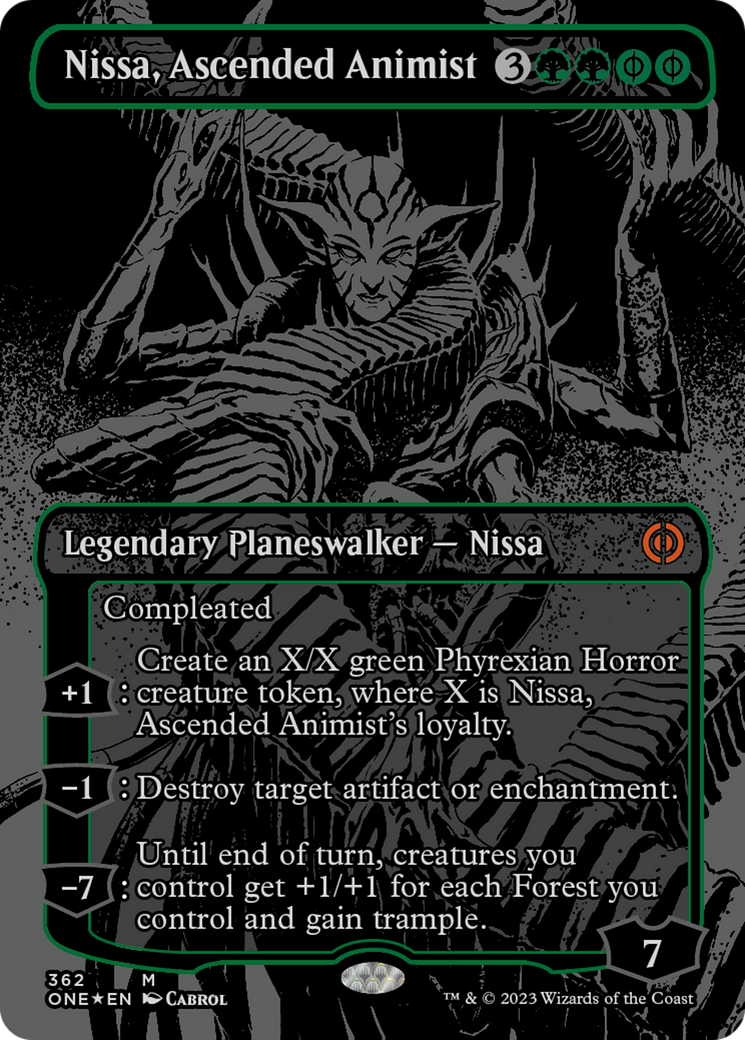 Nissa, Ascended Animist (Oil Slick Raised Foil) [Phyrexia: All Will Be One] | Empire Gaming NC