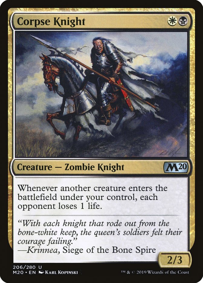 Corpse Knight (2/3 Misprint) [Core Set 2020] | Empire Gaming NC