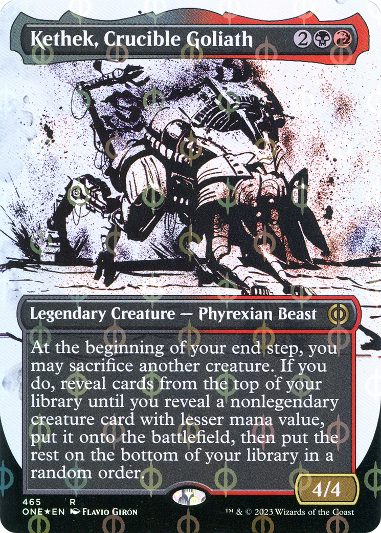 Kethek, Crucible Goliath (Borderless Ichor Step-and-Compleat Foil) [Phyrexia: All Will Be One] | Empire Gaming NC