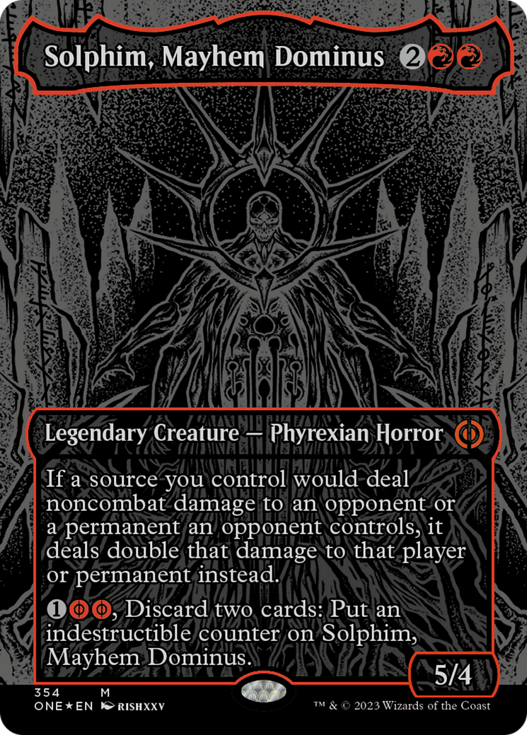 Solphim, Mayhem Dominus (Oil Slick Raised Foil) [Phyrexia: All Will Be One] | Empire Gaming NC