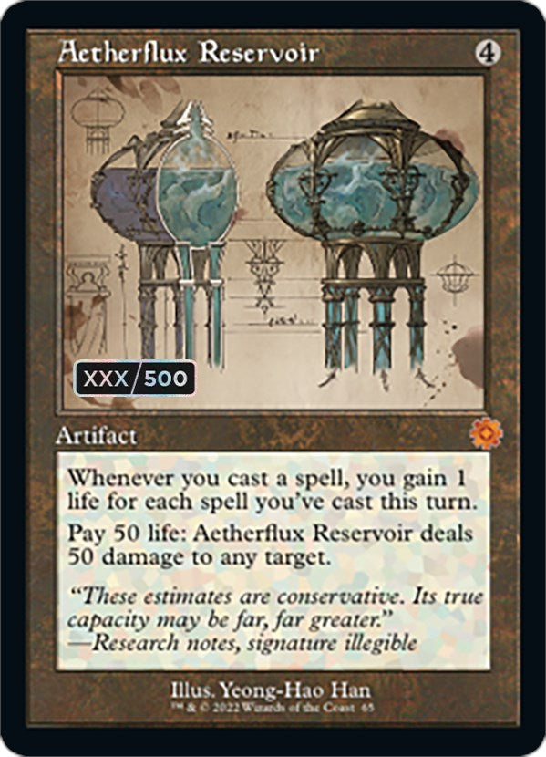 Aetherflux Reservoir (Retro Schematic) (Serial Numbered) [The Brothers' War Retro Artifacts] | Empire Gaming NC