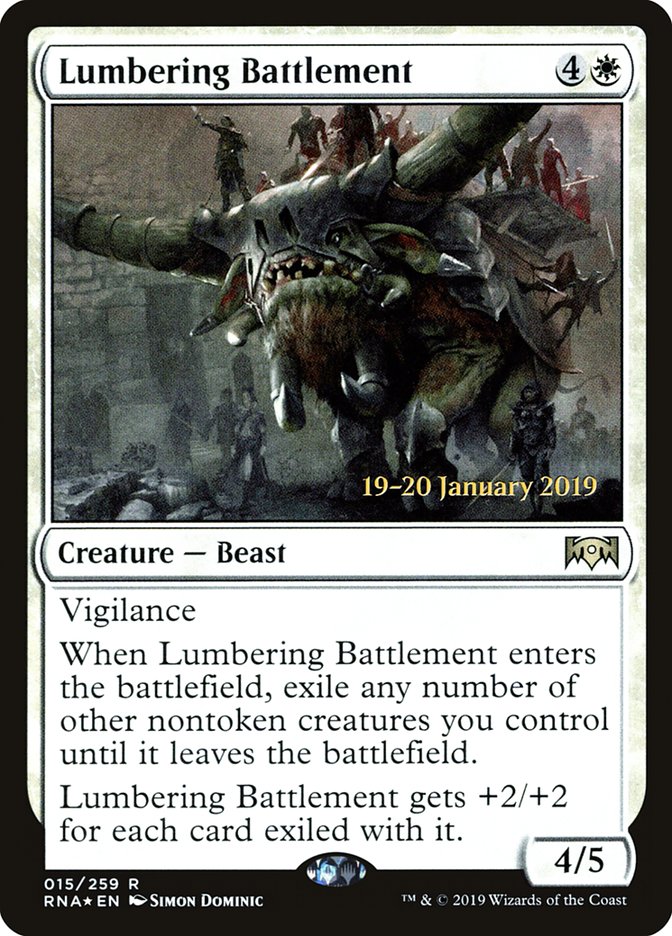 Lumbering Battlement [Ravnica Allegiance Prerelease Promos] | Empire Gaming NC