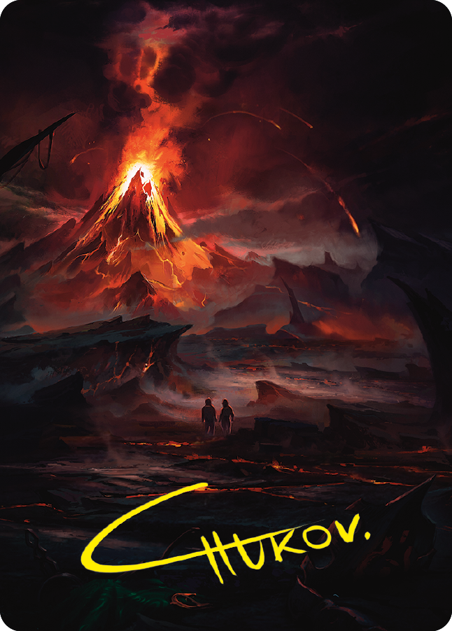 Valley of Gorgoroth Art Card (Gold-Stamped Signature) [The Lord of the Rings: Tales of Middle-earth Art Series] | Empire Gaming NC