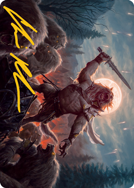 Tovolar, the Midnight Scourge 1 Art Card (Gold-Stamped Signature) [Innistrad: Midnight Hunt Art Series] | Empire Gaming NC