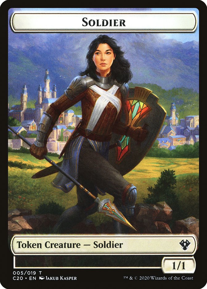 Human Soldier (005) // Drake Double-sided Token [Commander 2020 Tokens] | Empire Gaming NC