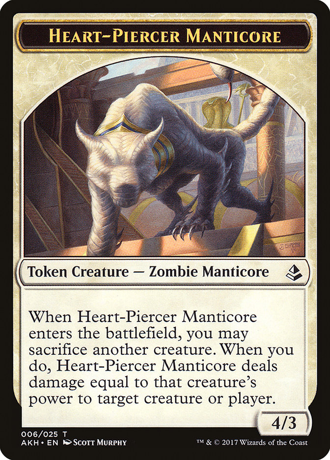 Heart-Piercer Manticore Token [Amonkhet Tokens] | Empire Gaming NC