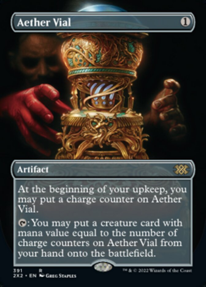 Aether Vial (Borderless Alternate Art) [Double Masters 2022] | Empire Gaming NC