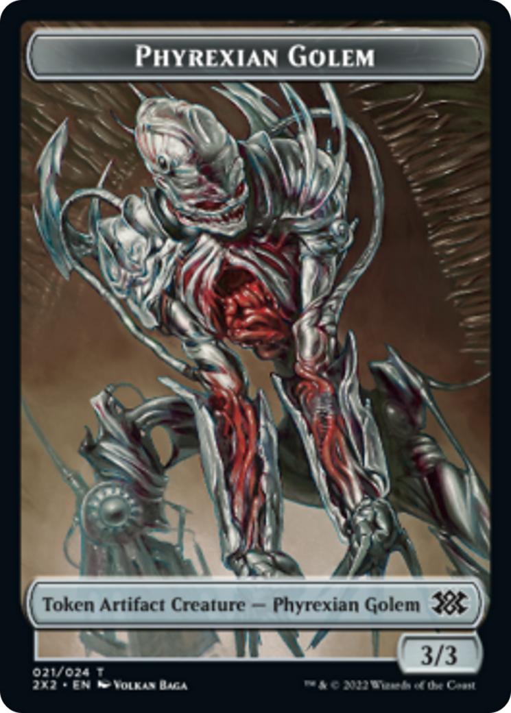 Egg // Phyrexian Golem Double-sided Token [Double Masters 2022 Tokens] | Empire Gaming NC