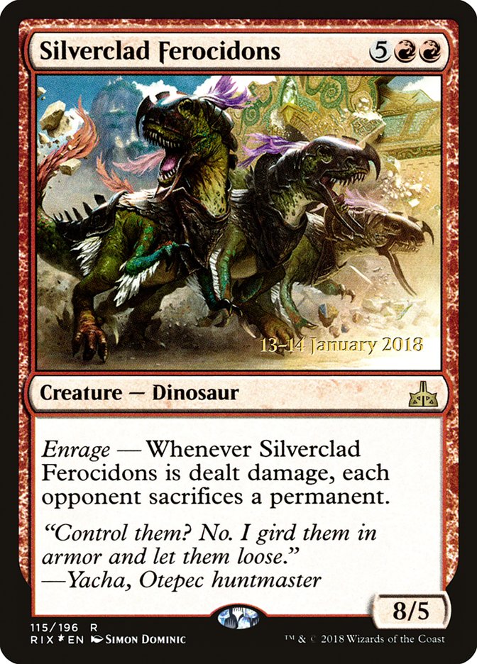 Silverclad Ferocidons [Rivals of Ixalan Promos] | Empire Gaming NC