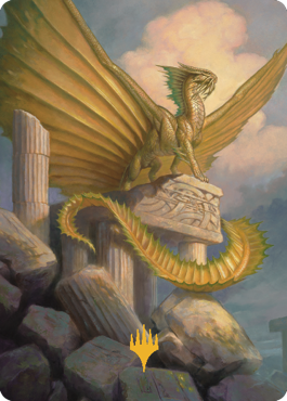 Ancient Gold Dragon Art Card (05) (Gold-Stamped Signature) [Commander Legends: Battle for Baldur's Gate Art Series] | Empire Gaming NC