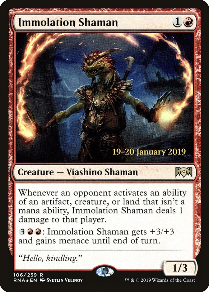 Immolation Shaman [Ravnica Allegiance Prerelease Promos] | Empire Gaming NC