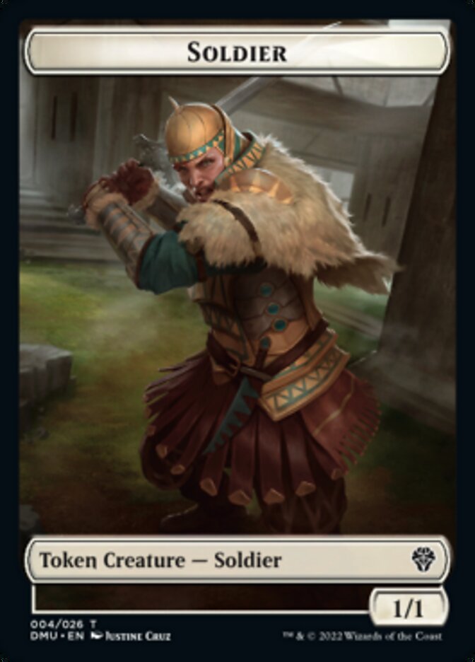 Soldier // Ajani, Sleeper Agent Emblem Double-sided Token [Dominaria United Tokens] | Empire Gaming NC