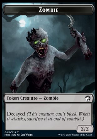 Zombie (005) // Devil Double-sided Token [Innistrad: Midnight Hunt Tokens] | Empire Gaming NC