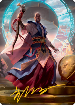 Teferi, Who Slows the Sunset Art Card (Gold-Stamped Signature) [Innistrad: Midnight Hunt Art Series] | Empire Gaming NC