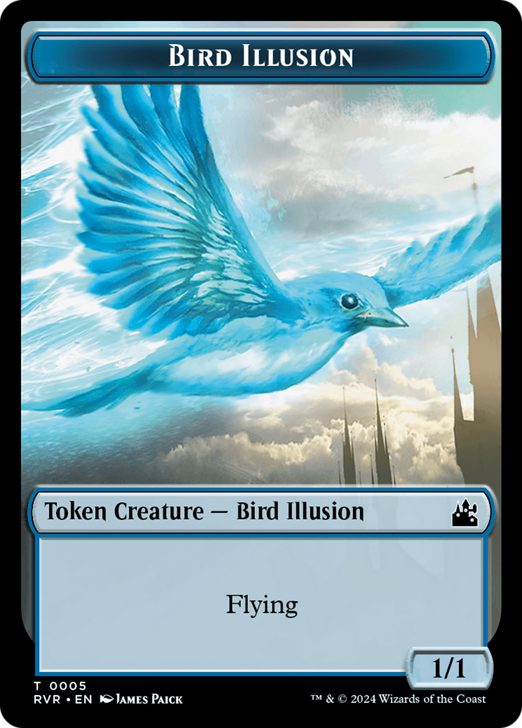 Saproling // Bird Illusion Double-Sided Token [Ravnica Remastered Tokens] | Empire Gaming NC