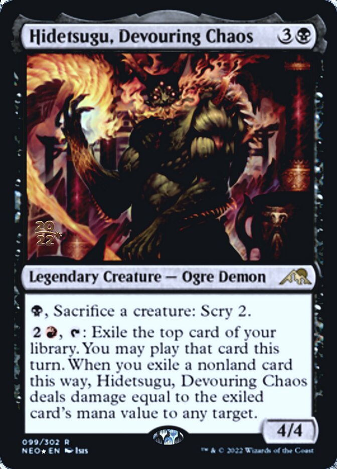 Hidetsugu, Devouring Chaos [Kamigawa: Neon Dynasty Prerelease Promos] | Empire Gaming NC