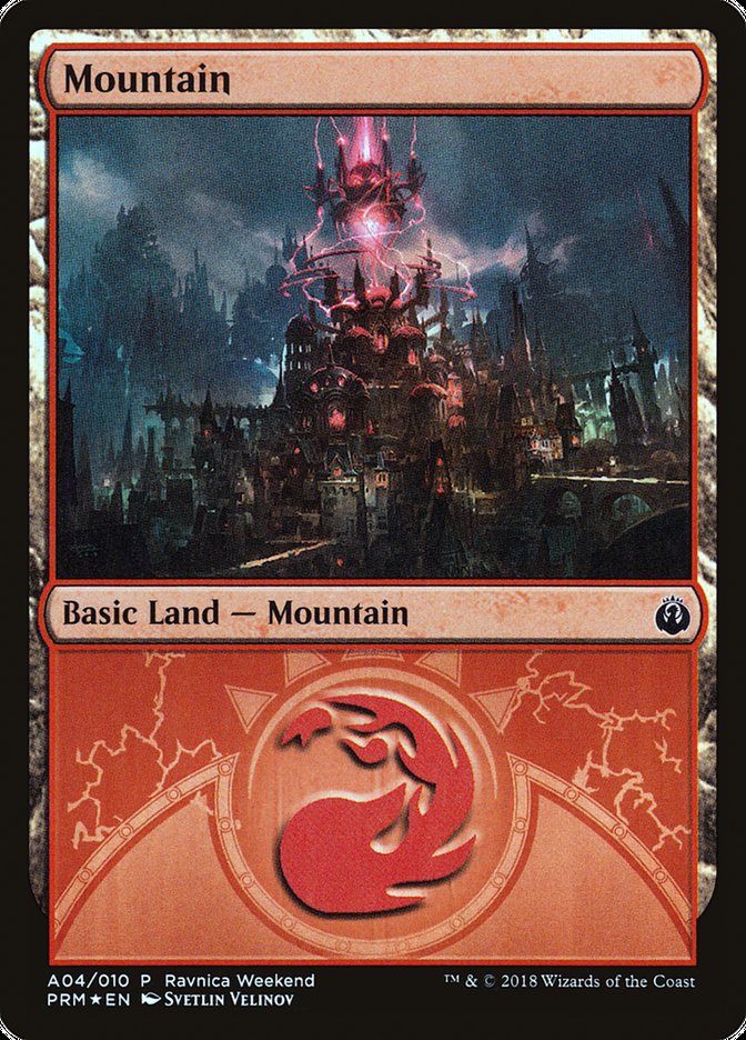 Mountain - Izzet (A04) [GRN Ravnica Weekend] | Empire Gaming NC