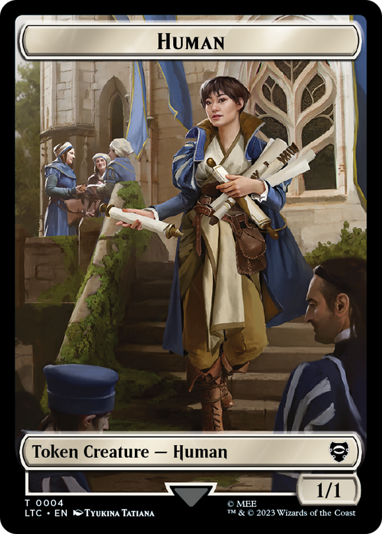 Human Knight // Human Double-Sided Token [The Lord of the Rings: Tales of Middle-Earth Commander Tokens] | Empire Gaming NC