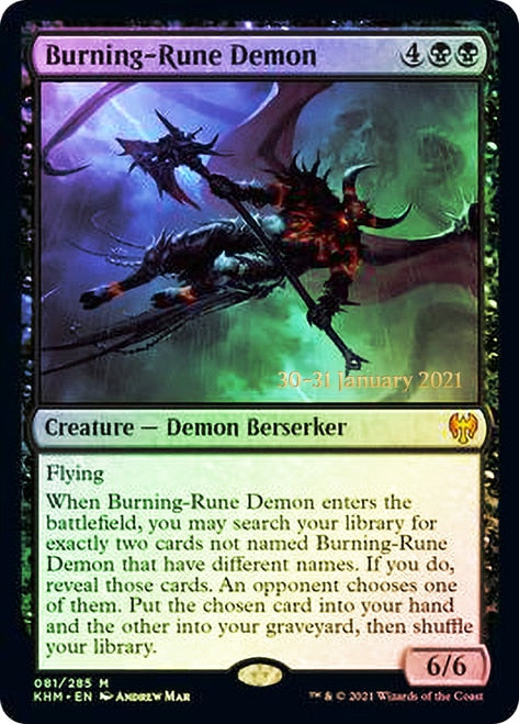 Burning-Rune Demon  [Kaldheim Prerelease Promos] | Empire Gaming NC