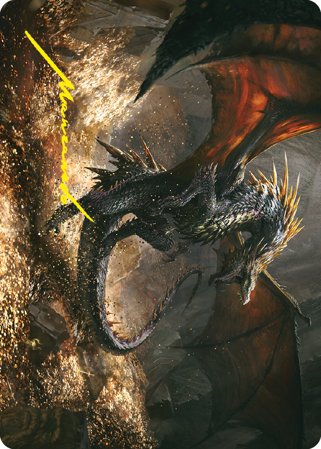 Cavern-Hoard Dragon Art Card (Gold-Stamped Signature) [The Lord of the Rings: Tales of Middle-earth Art Series] | Empire Gaming NC