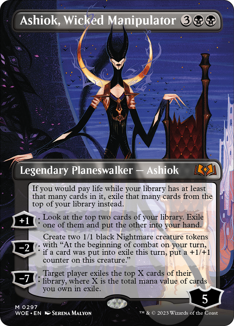 Ashiok, Wicked Manipulator (Borderless Alternate Art) [Wilds of Eldraine] | Empire Gaming NC