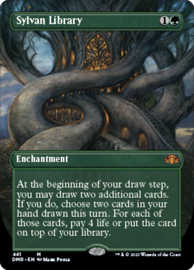 Sylvan Library (Borderless Alternate Art) [Dominaria Remastered] | Empire Gaming NC