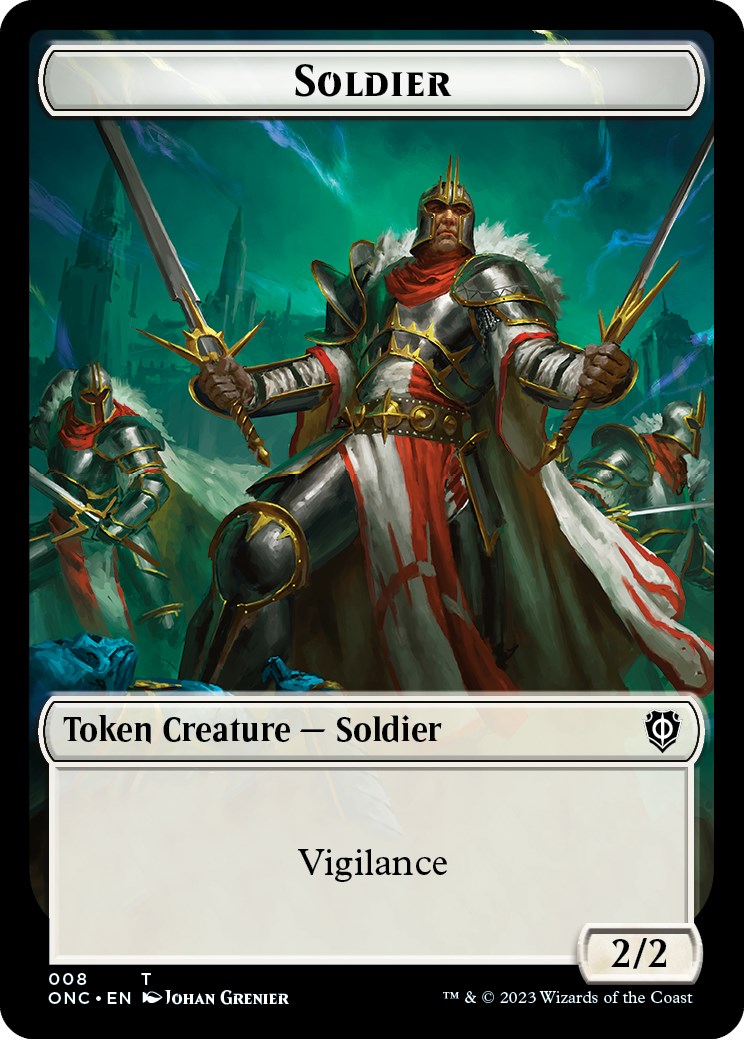 Soldier (008) // Angel Double-Sided Token [Phyrexia: All Will Be One Commander Tokens] | Empire Gaming NC