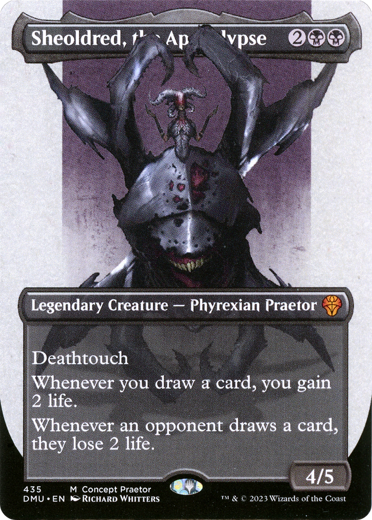 Sheoldred, the Apocalypse (Borderless Concept Praetors) [Phyrexia: All Will Be One] | Empire Gaming NC