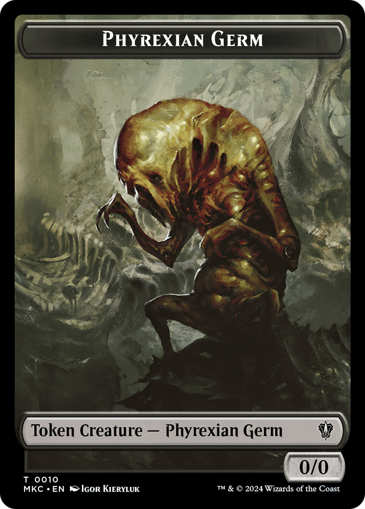 Spirit // Phyrexian Germ Double-Sided Token [Murders at Karlov Manor Commander Tokens] | Empire Gaming NC